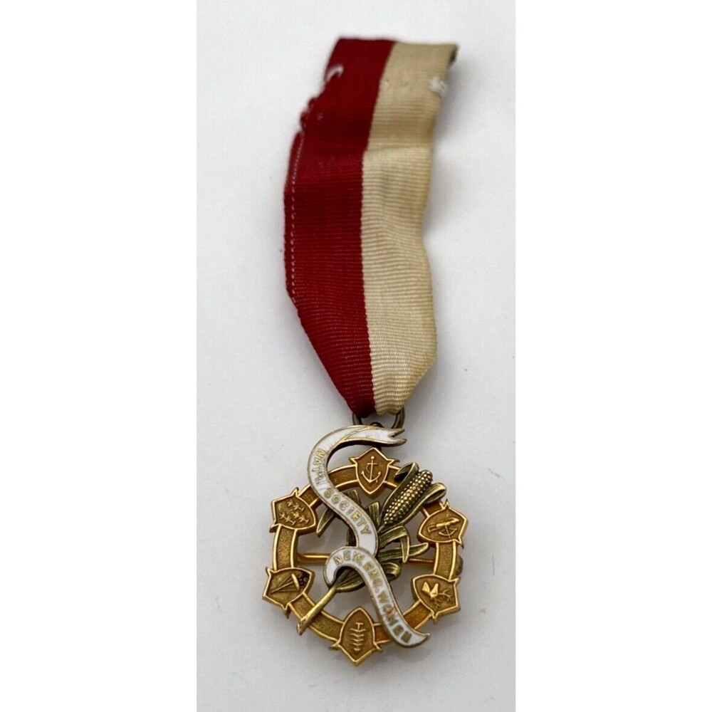 National Society New England Women Membership Medal Pin & Ribbon RG